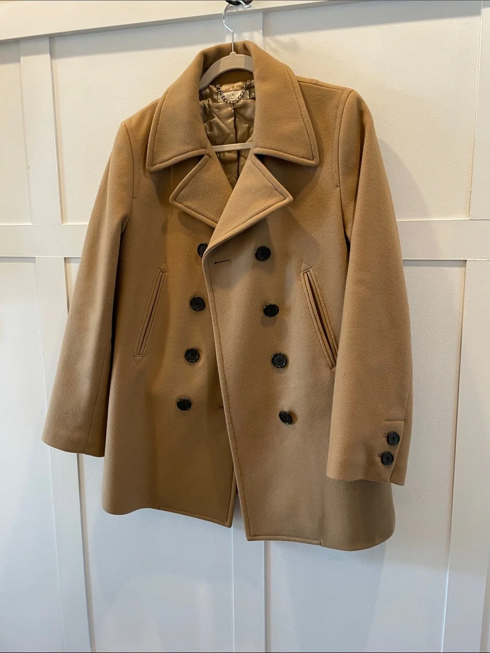 J. Crew womens Double-Breasted Camel Peacoat thinsulate